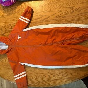 TEXAS LONGHORN STARTER Orange and White Hooded Jumpsuit